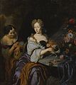 Michiel van Musscher Portrait of a lady with her dog and a maid 1686.jpg