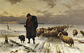 Ernst Adolf Meissner Schäfer mit Herde in Winterlandschaft.jpg