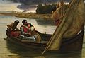 Frank William Warwick Topham Voyage of King Arthur and Morgan Le Fay to the Isle of Avalon 1888.jpg