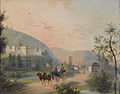 Weilburg bei Baden mit Kutsche c1830.jpg