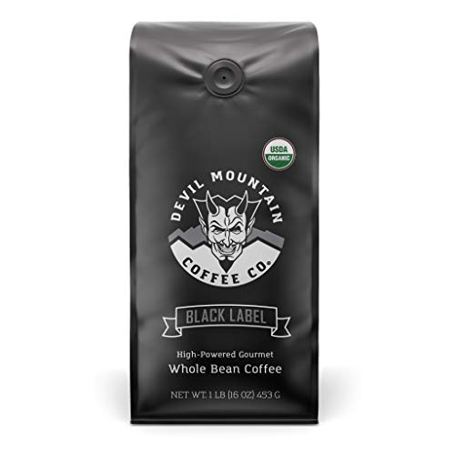 'Black Label' Dark Roast Whole Bean Coffee, The World's Strongest Coffee, Lab Tested at 1,555 ml Caffeine Per 12 Ounces, USDA Certified Organic (16 Oz)