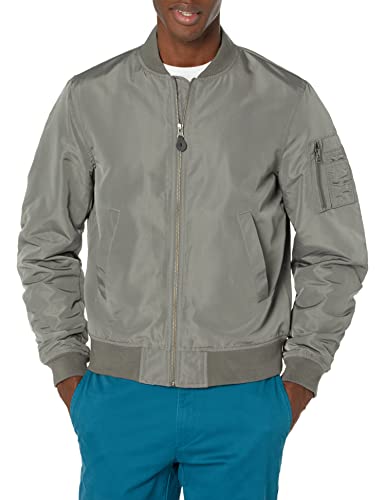 Goodthreads Men's Bomber Jacket, Grey, Medium