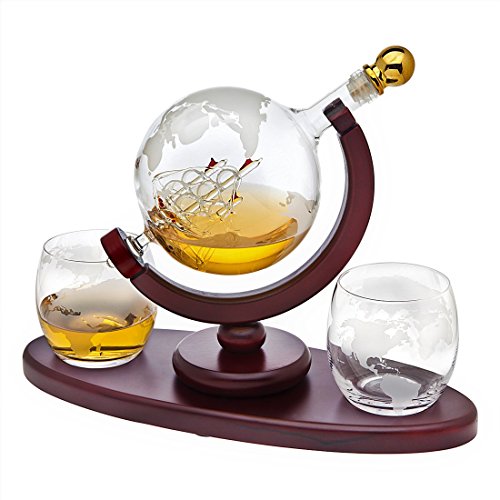 Whiskey Decanter Globe Set