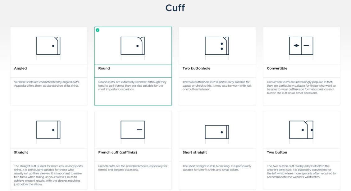 Apposta Shirt Designer Cuff Screenshot