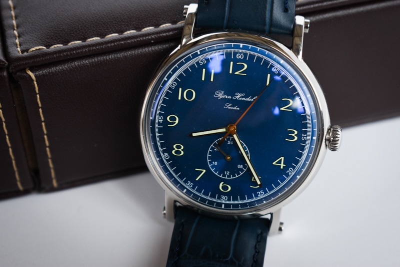 Bjorn Hendal flytende blue dial silver case