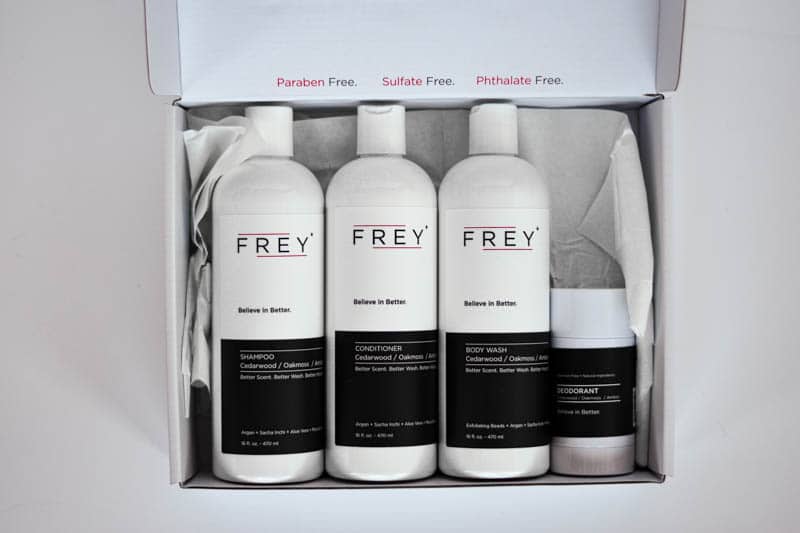 frey bottles in white box top down