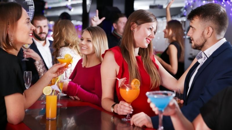 Girl in red dress life of the party