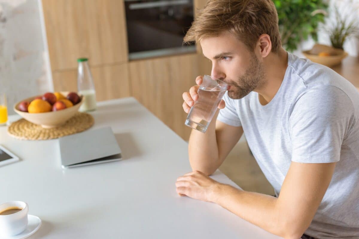 Man drinking water