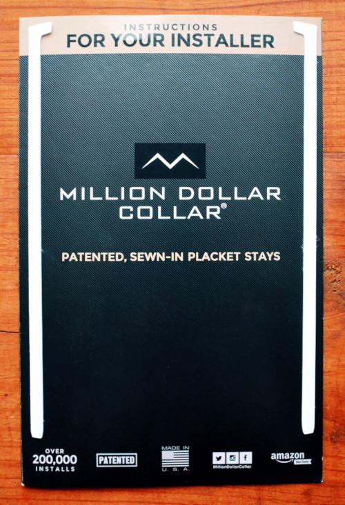 Million Dollar Collar Placket Instructions Booklet Front Page With Plackets