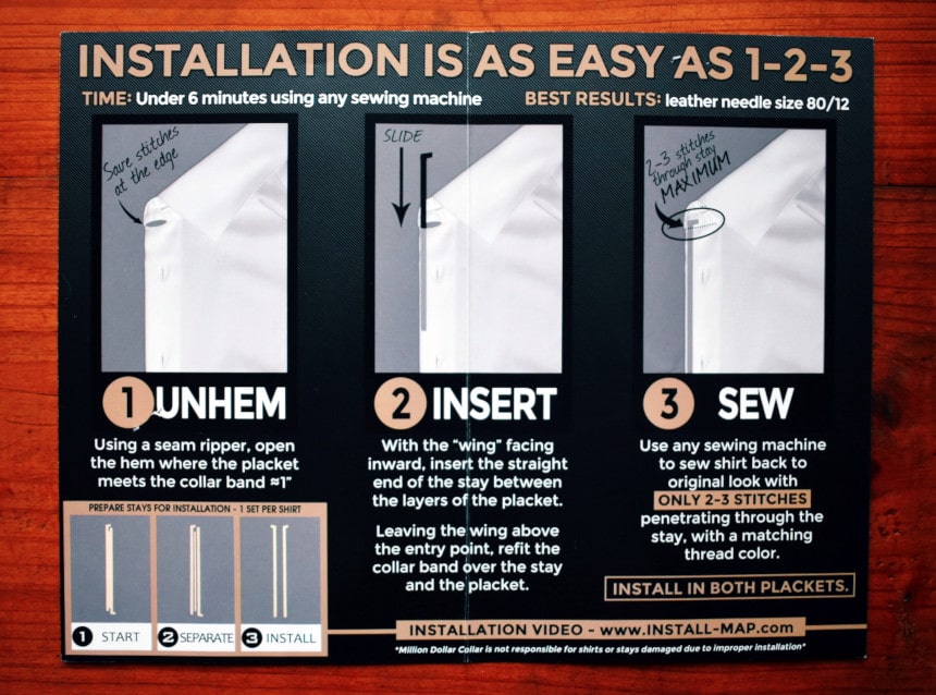 Million Dollar Collar Placket Instructions Inside Booklet