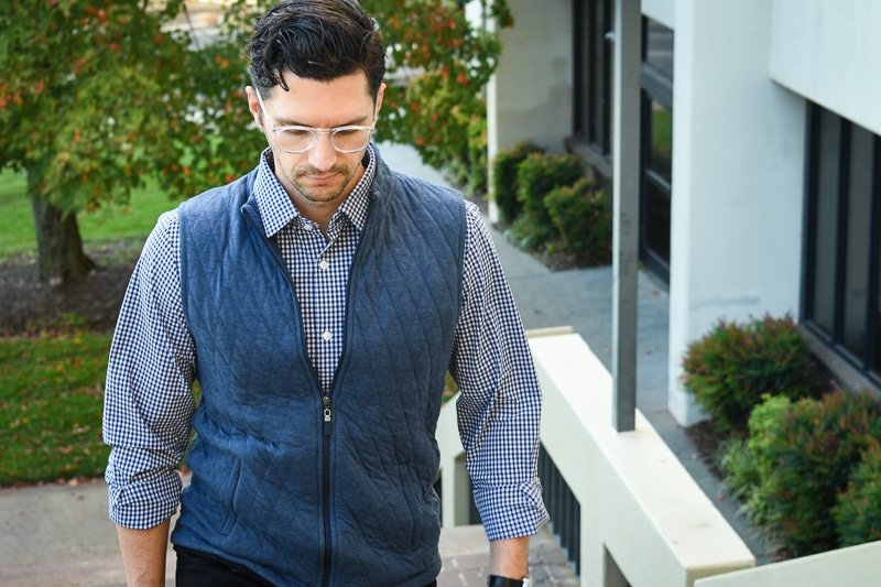 Mizzen Kennedy with Layer Vest Closeup