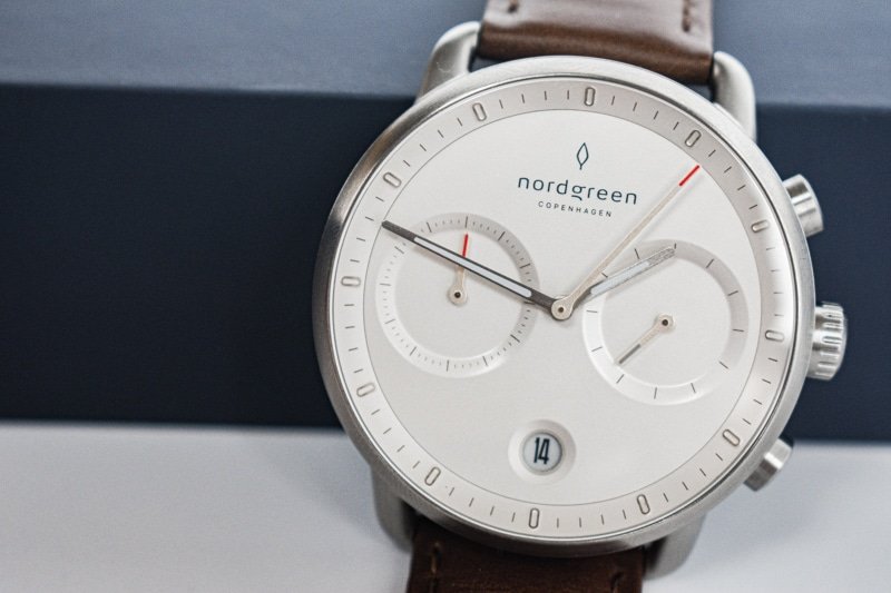 Nordgreen pioneer white dial close up