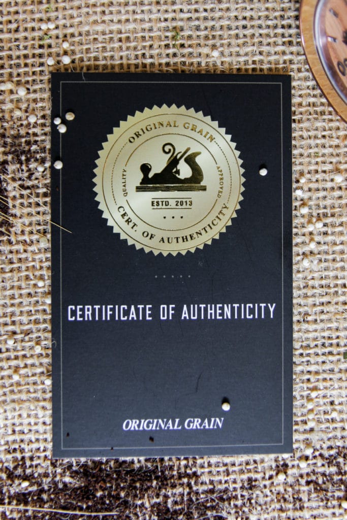 Original Grain Whiskey Barrel Certificate of Authenticity