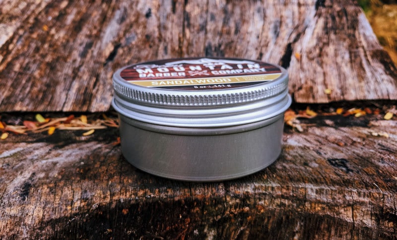 Rocky Mountain Barber Company Sandalwood Shaving Cream Side