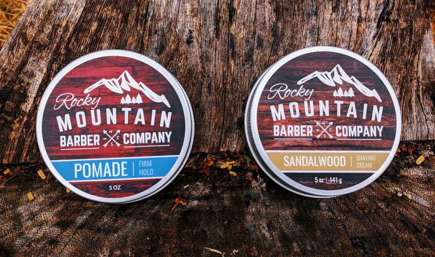 Rocky Mountain Barber Company Shaving Cream and Pomade Side By Side