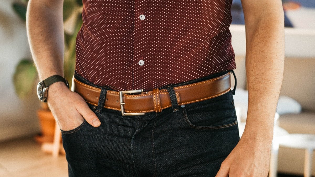 Roger Ximenez Review Model Wearing Roger Ximenez Belt with Shirt Tucked In