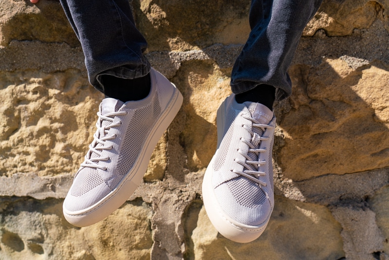 Soludos Review Ashore Sneaker dangling over the edge