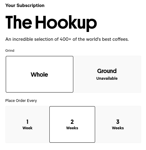 Trade Coffee Sign Up Process Screenshot I