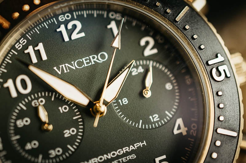 Vincero Outrider dial detail closeup