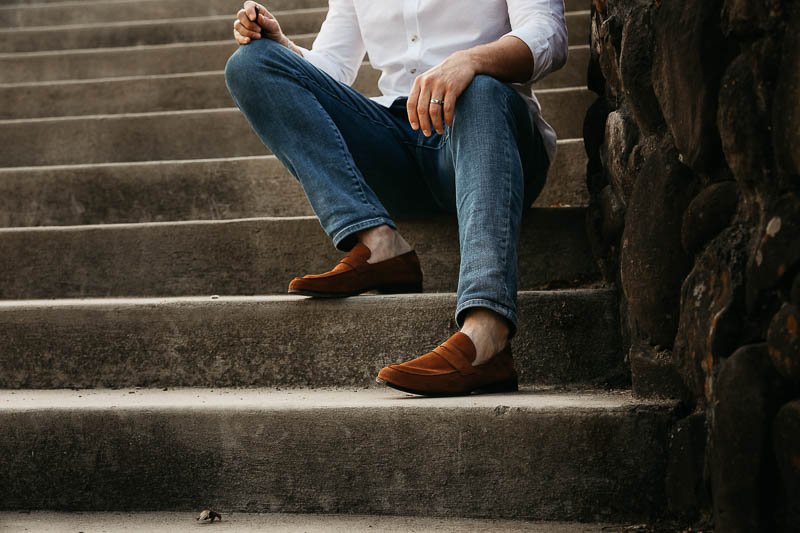 Wolf and Shepherd monaco loafers on model 1